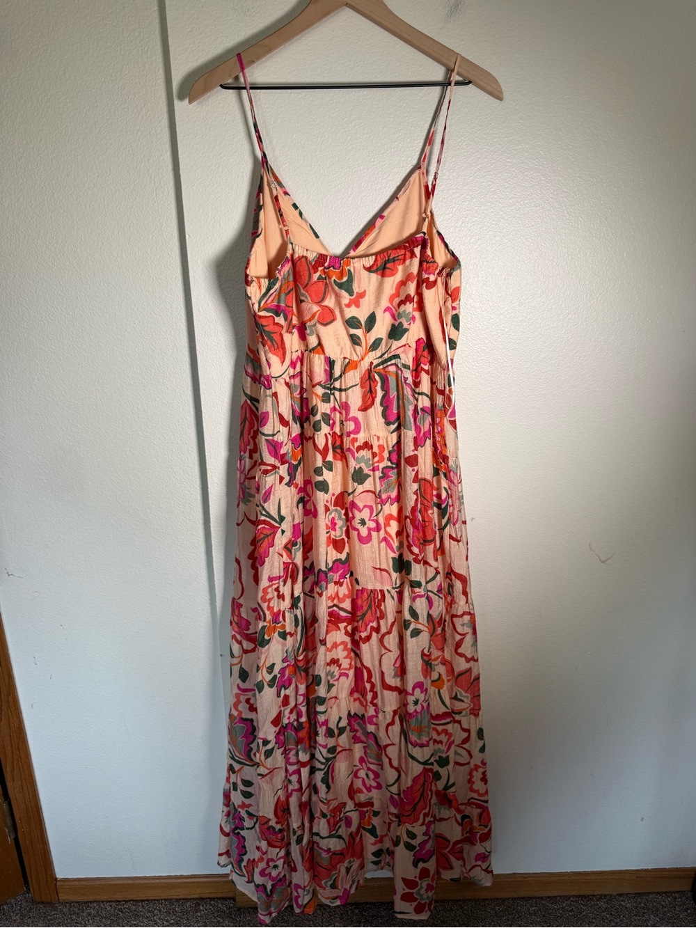 1. STATE Peach Sleeveless Women’s Autumn Wedding Guest Floral Maxi Dress L - Picture 9 of 9